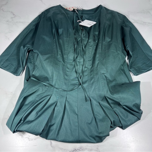 Marni Cotton Poplin Sleeveless Dress Emerald - Picture 5 of 11